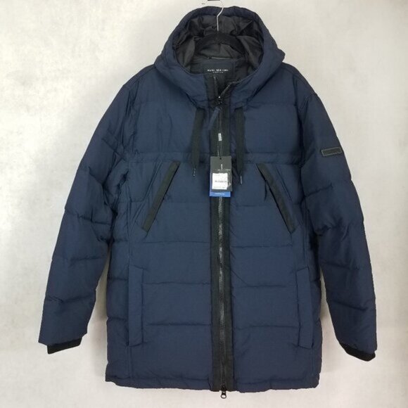 NEW MARC New York Andrew Marc Men's L Holden Hooded Down Parka Jacket Coat Ink - Picture 1 of 14